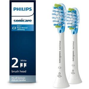 Philips Sonicare C3 2-in-1 Plaque Removal Whitening Brush Heads Genuine White